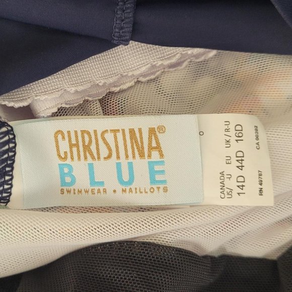 38. Christina Blue 1 piece with double spag D cup. 14D - Picture 6 of 7